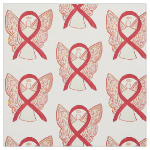 Red Awareness Ribbon Fabric Angel Art Material Stoff