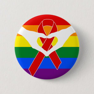 Red Awareness Ribbon + Ihre Nachricht Button