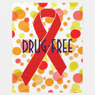 Red Awareness Ribbon + Ihre Nachricht Fleecedecke