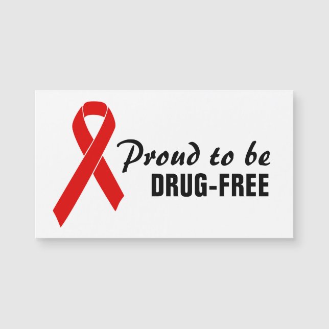 Red Awareness Ribbon + Ihre Nachricht Magnetkarte (Vorderseite)