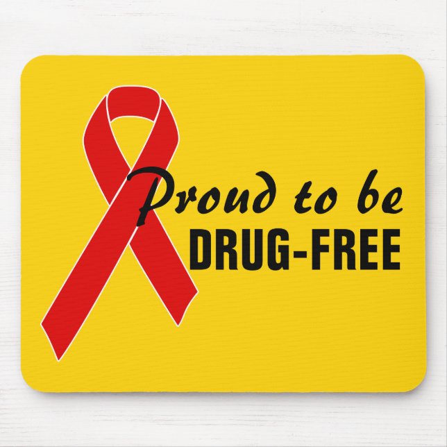 Red Awareness Ribbon + Ihre Nachricht Mousepad (Vorne)