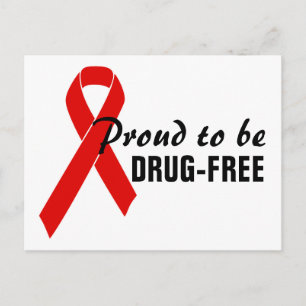 Red Awareness Ribbon + Ihre Nachricht Postkarte