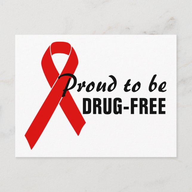 Red Awareness Ribbon + Ihre Nachricht Postkarte (Vorderseite)