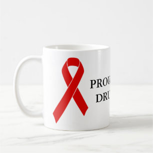 Red Awareness Ribbon + Ihre Nachricht Tasse