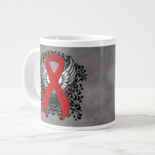 Red Awareness Ribbon mit Flügeln Jumbo-Tasse