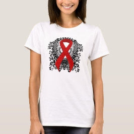 Red Awareness Ribbon mit Flügeln T-Shirt