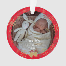 Red Baby Christmas Foto Snowflake