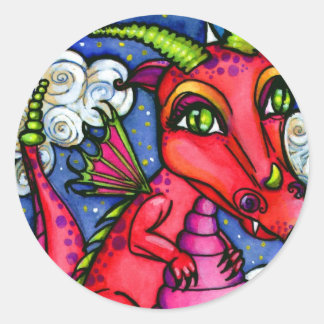 Red Baby Dragon Süße Tier Aufkleber