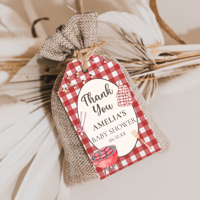 Red Baby-Q Baby Shower Geschenktasten Geschenkanhänger (Von Creator hochgeladen)