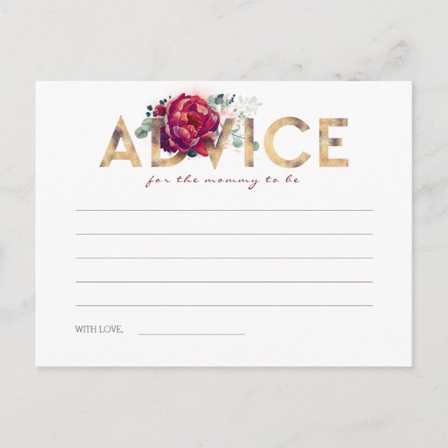 Red Baby Shower Cards für Gold und Burgund Postkarte (Vorderseite)