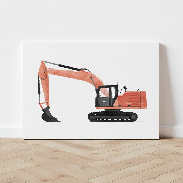 Red Baggator Construction Vehicle Canvas Print Leinwanddruck (Von Creator hochgeladen)