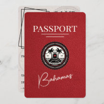 Red Bahamas Passport Save the Date
