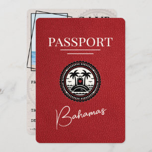 Red Bahamas Passport Save the Date