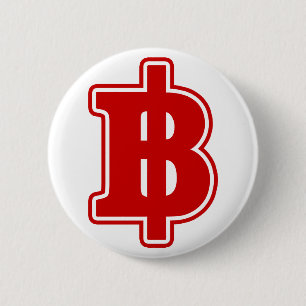 RED BAHT SIGN ฿ thailändischer ฿ Button