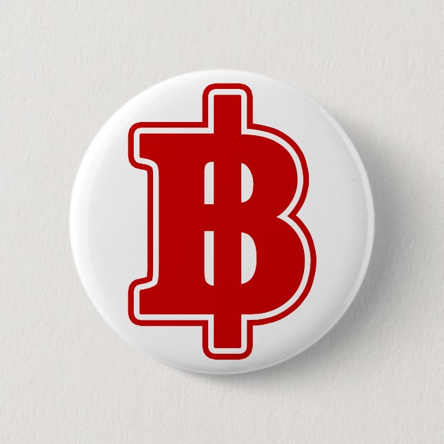 RED BAHT SIGN ฿ thailändischer ฿ Button (Vorderseite)