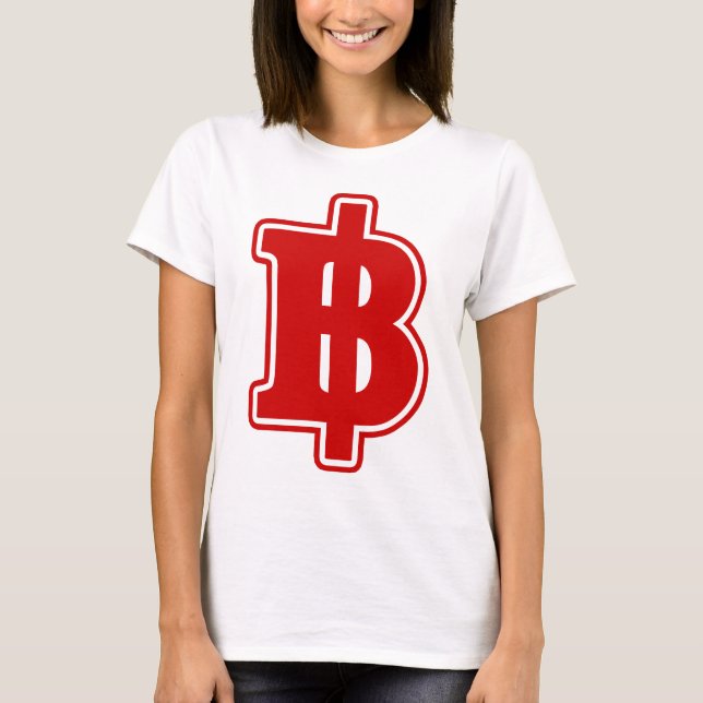 RED BAHT SIGN ฿ thailändischer ฿ T-Shirt (Vorderseite)