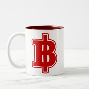 RED BAHT SIGN ฿ thailändischer ฿ Zweifarbige Tasse