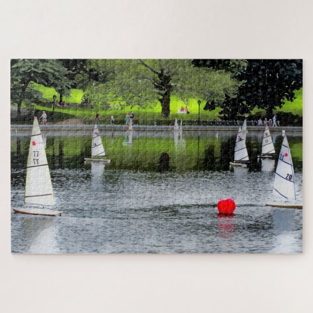 RED BALL ON THE BOAT POND Jigsaw Puzzle (Horizontal)
