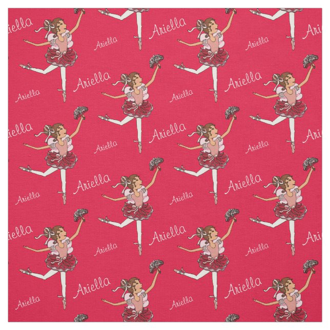 Red ballerina dunkle Haare Mädchen Zollgewebe Stoff (Muster)