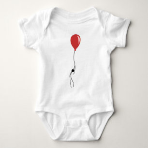 Red balloon baby strampler