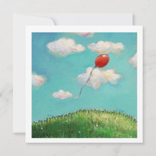 Red Balloon blue sky Wunderschöner Tag Party Art