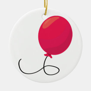 Red Balloon Keramik Ornament