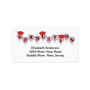 Red Balloons Abschluss Address Labels Adressaufkleber