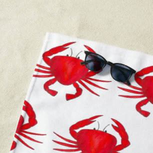 Red Baltimore Maryland Crab Beach Meeresfrüchte Strandtuch