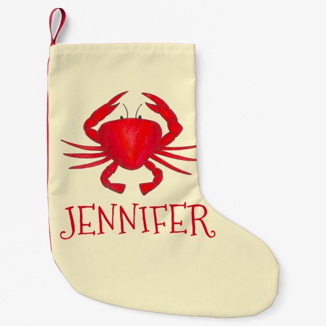Red Baltimore Maryland Crab Chesapeake Bay Kleiner Weihnachtsstrumpf (Vorderseite)