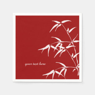 Red Bamboo Custom Paper Napkin Set Serviette