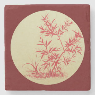 Red Bamboo - rund - kein Cally Canvas Printplaner Steinuntersetzer