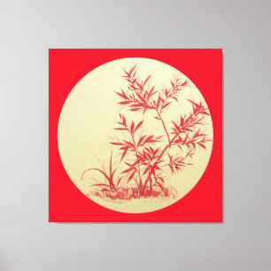 Red Bamboo - rund - keine Cally Leinwanddruck