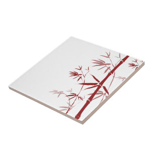 Red Bamboo Tiles and Trivets Fliese