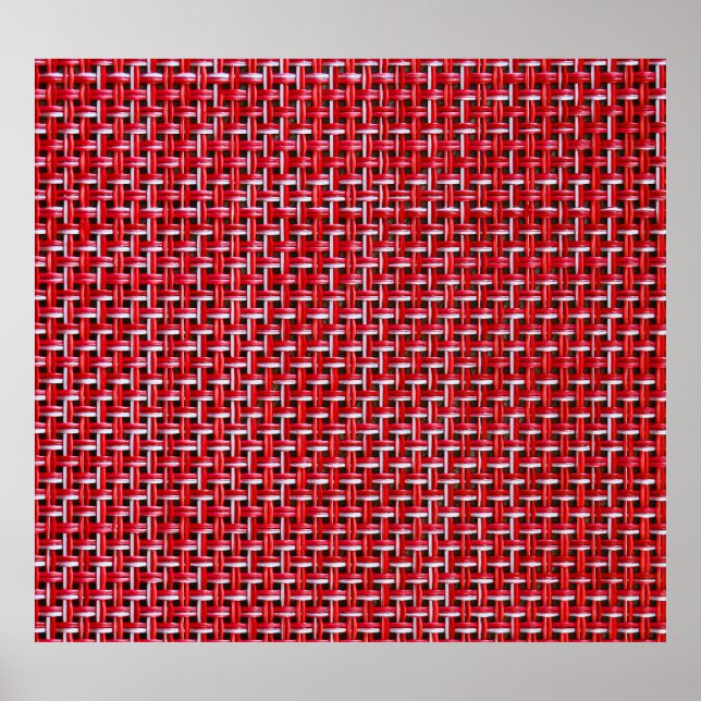 Red Bamboo Wicker Rattan Texture Poster (Vorne)