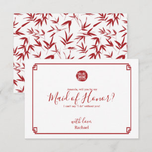 Red Bamboo wirst du meine Trauzeugin sein Einladung