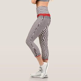 Red Band Zebra Print Capri Leggings