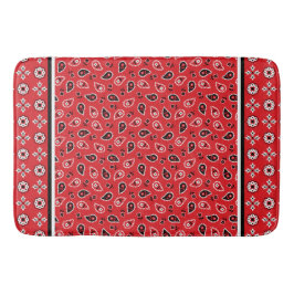 Red Bandana Boho Prints Badematte