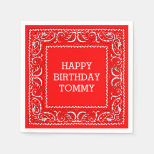 Red Bandana   Cocktail Napkin Serviette