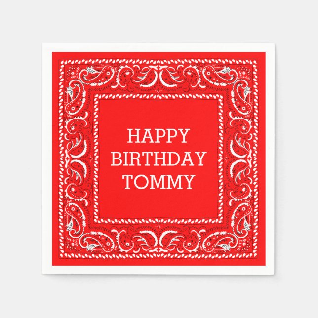 Red Bandana | Cocktail Napkin Serviette (Vorderseite)