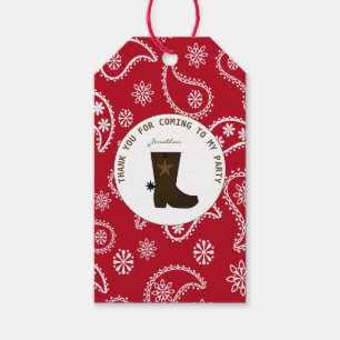 Red Bandana Cowboy Boot Personalisiert Geburtstag Geschenkanhänger