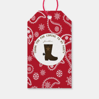 Red Bandana Cowboy Boot Personalisiert Geburtstag Geschenkanhänger