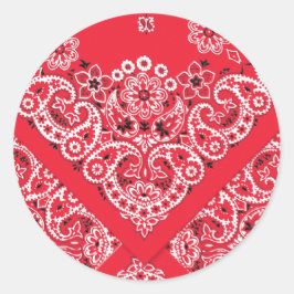 Red Bandana Design Classic Round Sticker