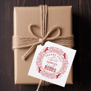 Red Bandana First Rodeo Danke Ihnen für Tags - Wes Geschenkanhänger