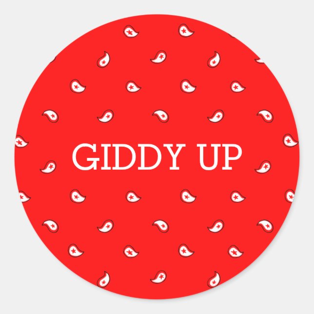 Red Bandana | Giddy Up Aufkleber (Vorderseite)