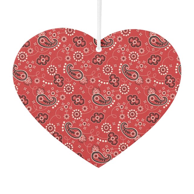 Red Bandana Heart Car Geschenk Spaß Air Freshener Autolufterfrischer (Vorderseite)