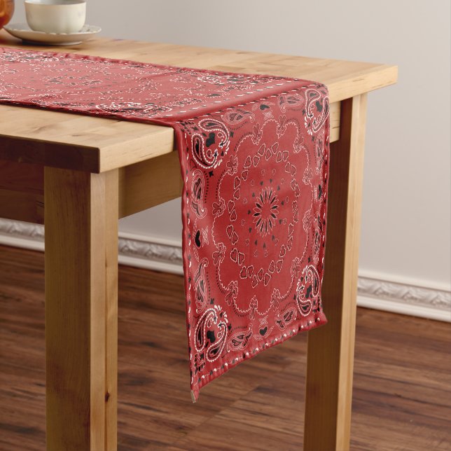 Red Bandana Kurz Table Runner Kurzer Tischläufer (Beispiel)