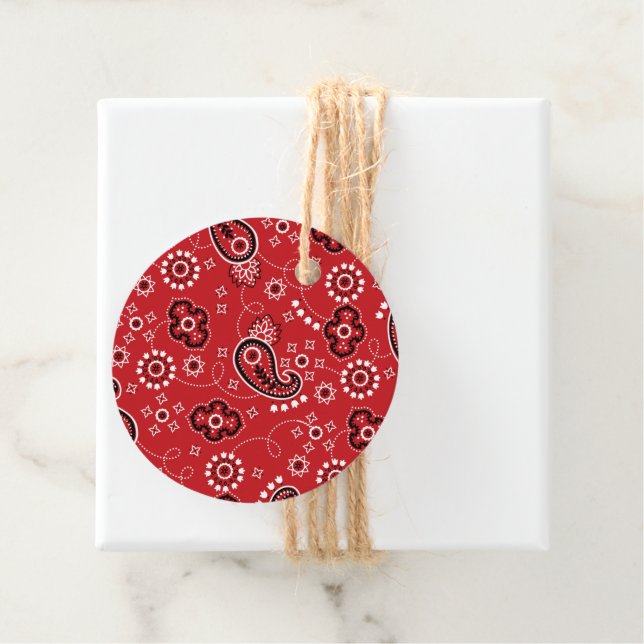 Red Bandana Modern Cowboy Western Rodeo Außenberei Geschenkanhänger (Beispiel)