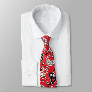 Red Bandana Paisley Elegant Country Western Krawatte