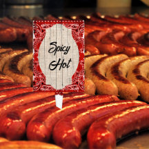 Red Bandana Spicy Hot Foods Label nicht