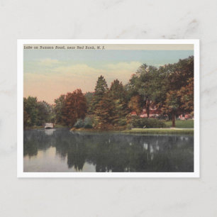 Red Bank NJ, See am Rumson Rd, Vintage 1920er Jahr Postkarte